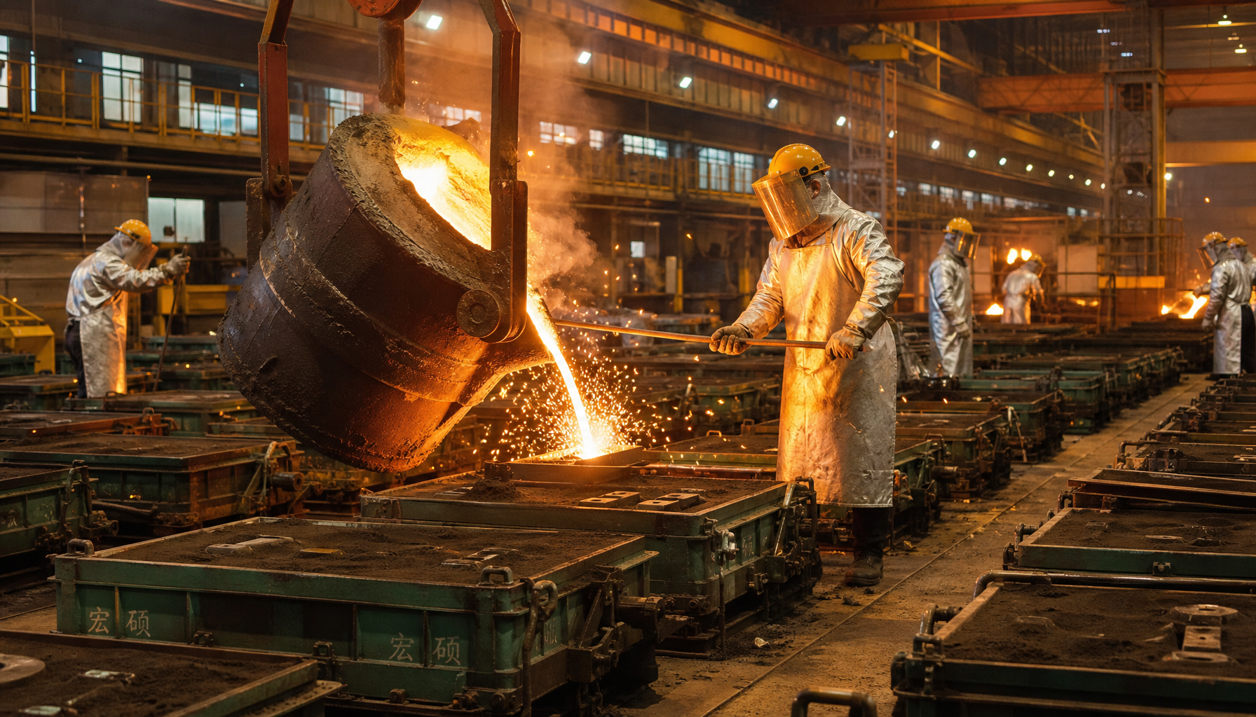 Chinese foundry pouring gray iron for agricultural machinery castings