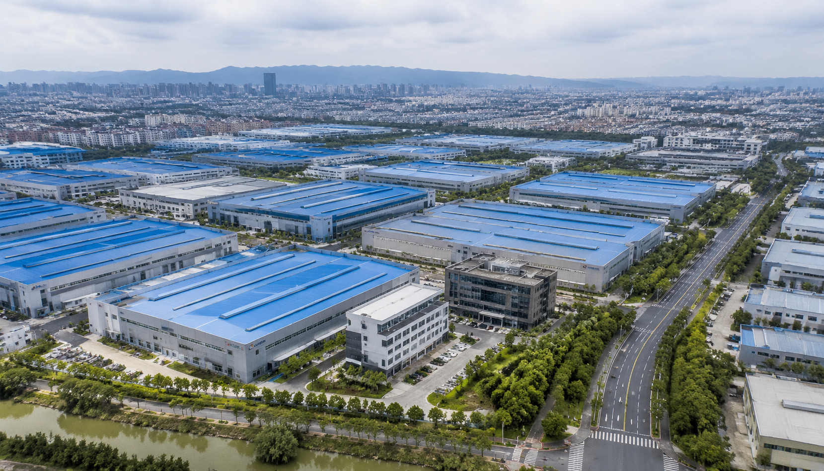 Aerial view of aluminum casting industrial park in Ningbo, China