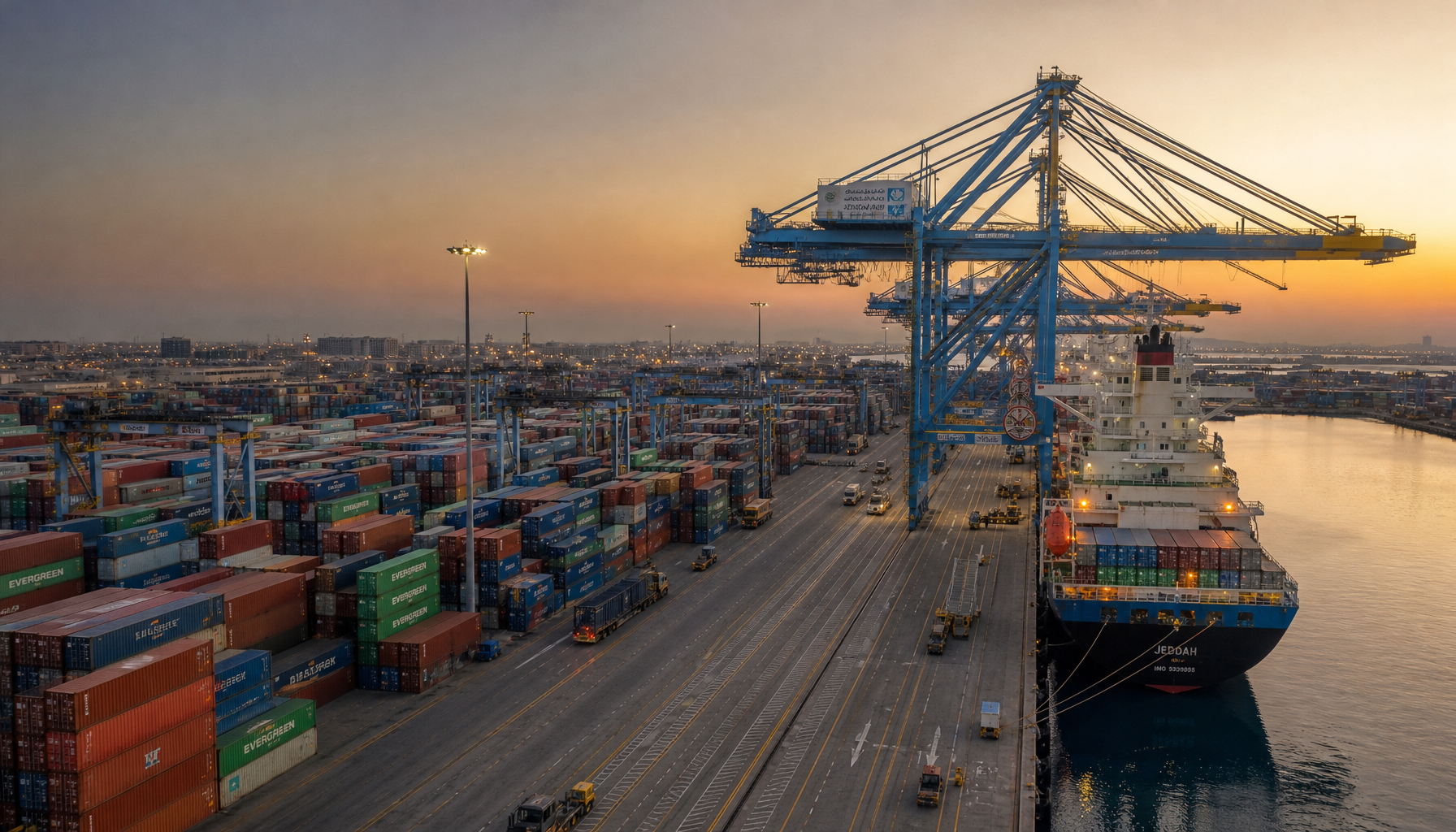 Container port in Jeddah, Saudi Arabia