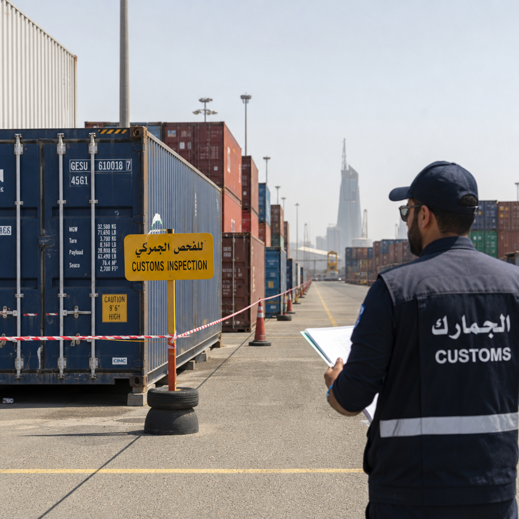Containers held for inspection at Jeddah Islamic Port