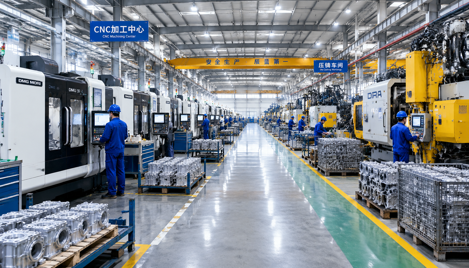 Aluminum casting and CNC machining facility in China