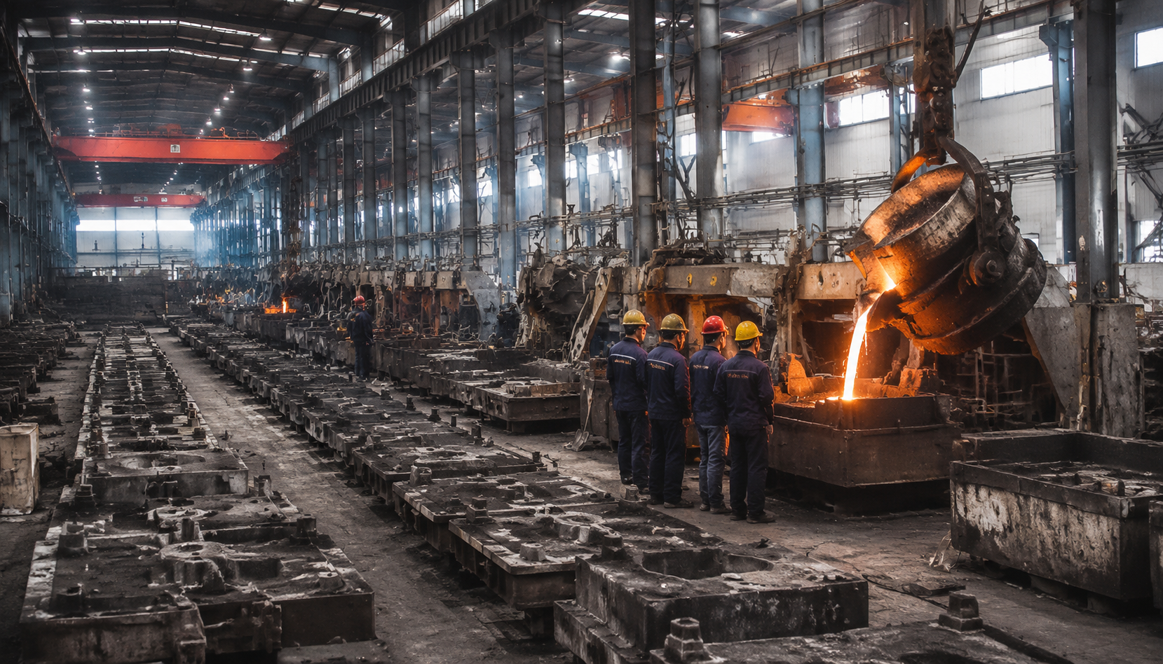 Metal casting foundry in China with sand molds and die casting machines
