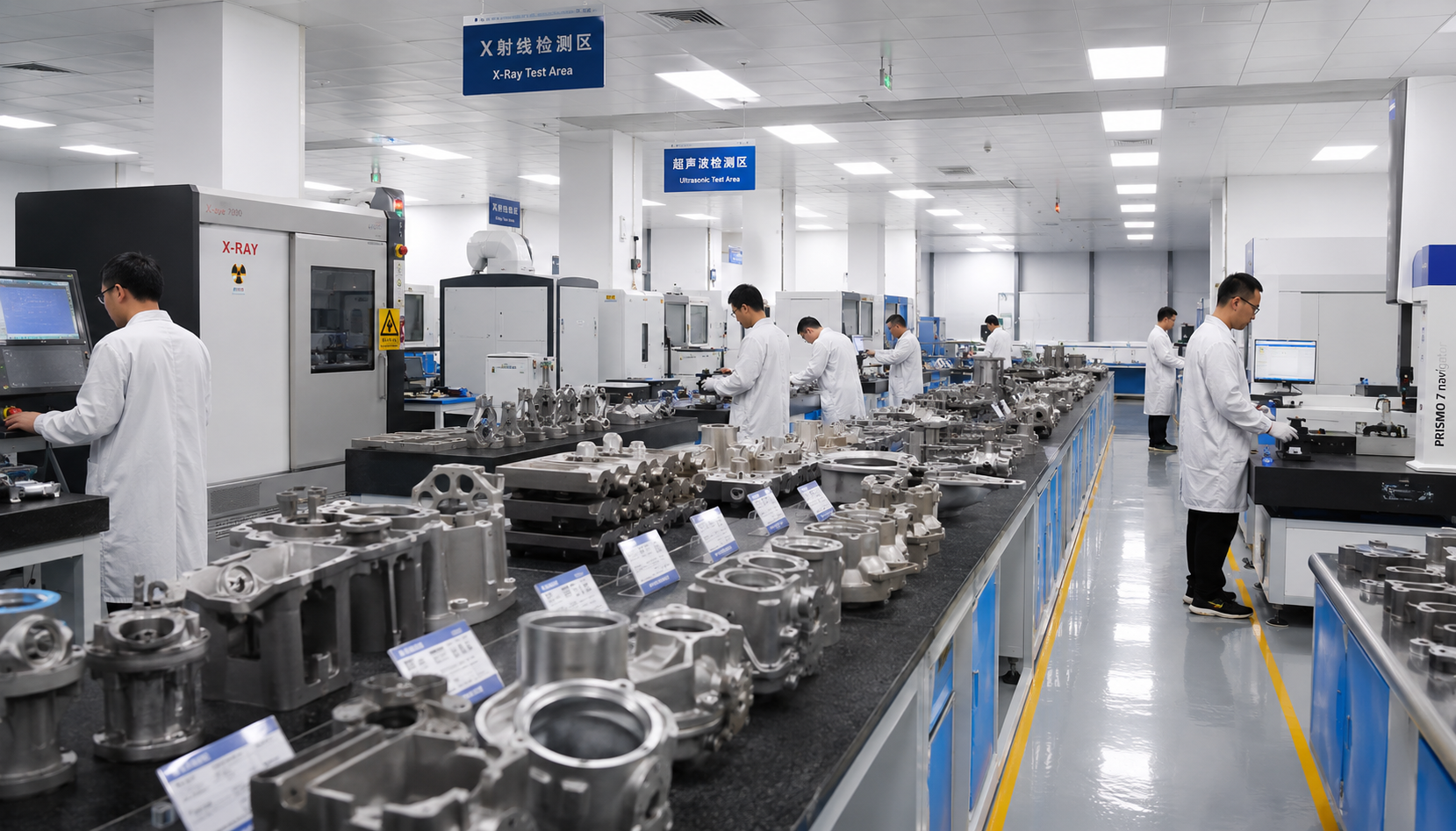 Casting testing laboratory with NDT equipment