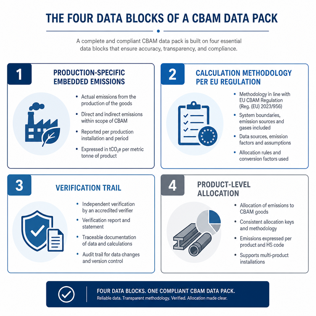 CBAM data pack structure infographic
