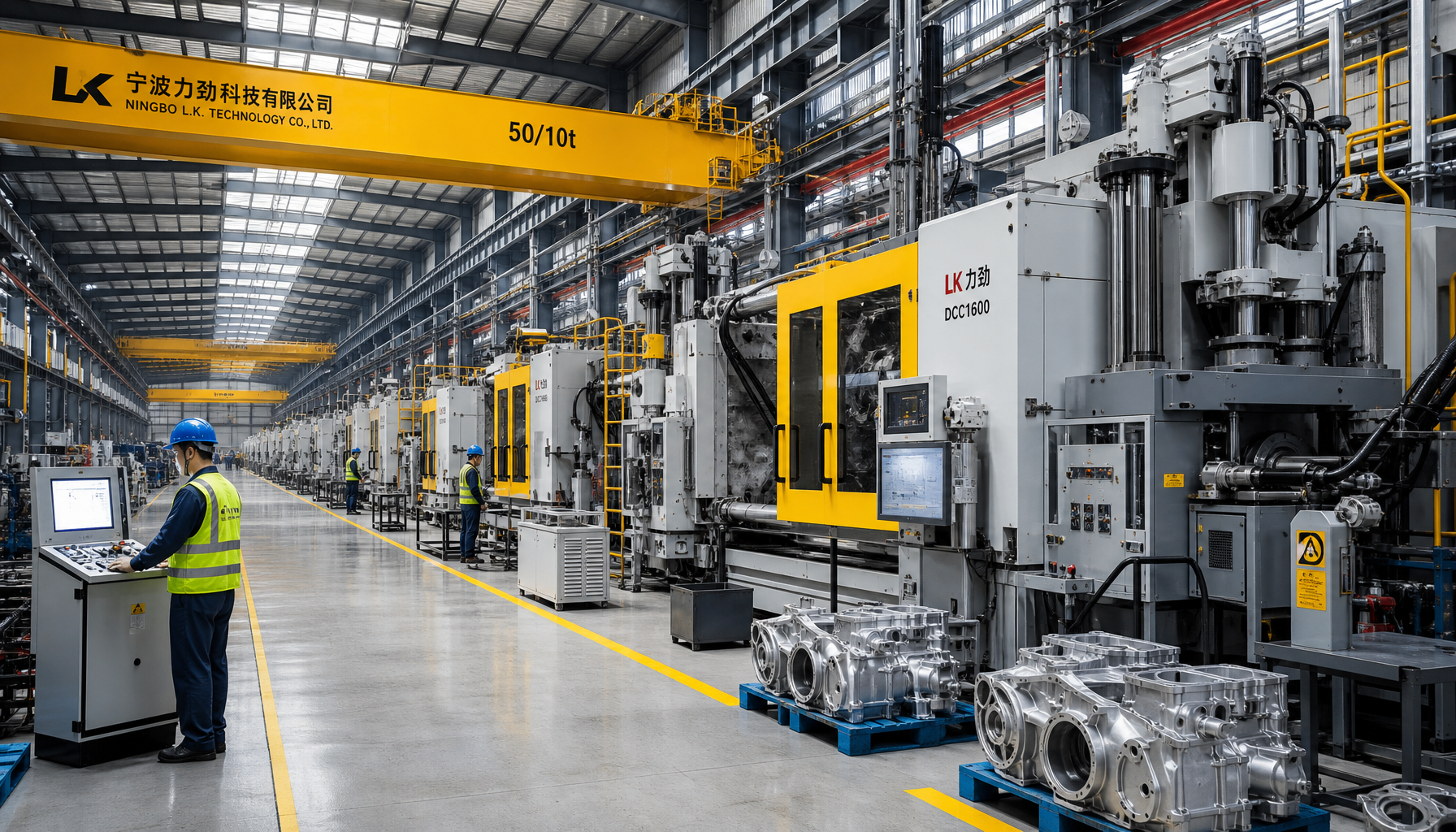 Automotive die casting factory floor in Ningbo, China