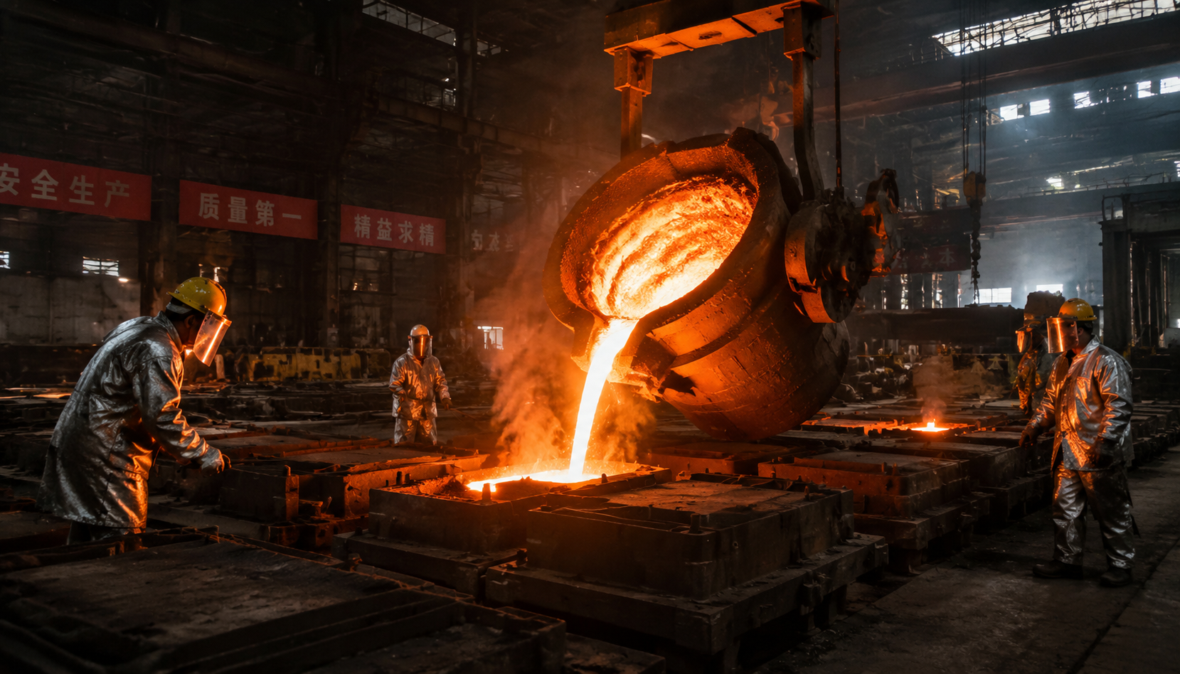 Custom pump casting foundry in China pouring molten iron