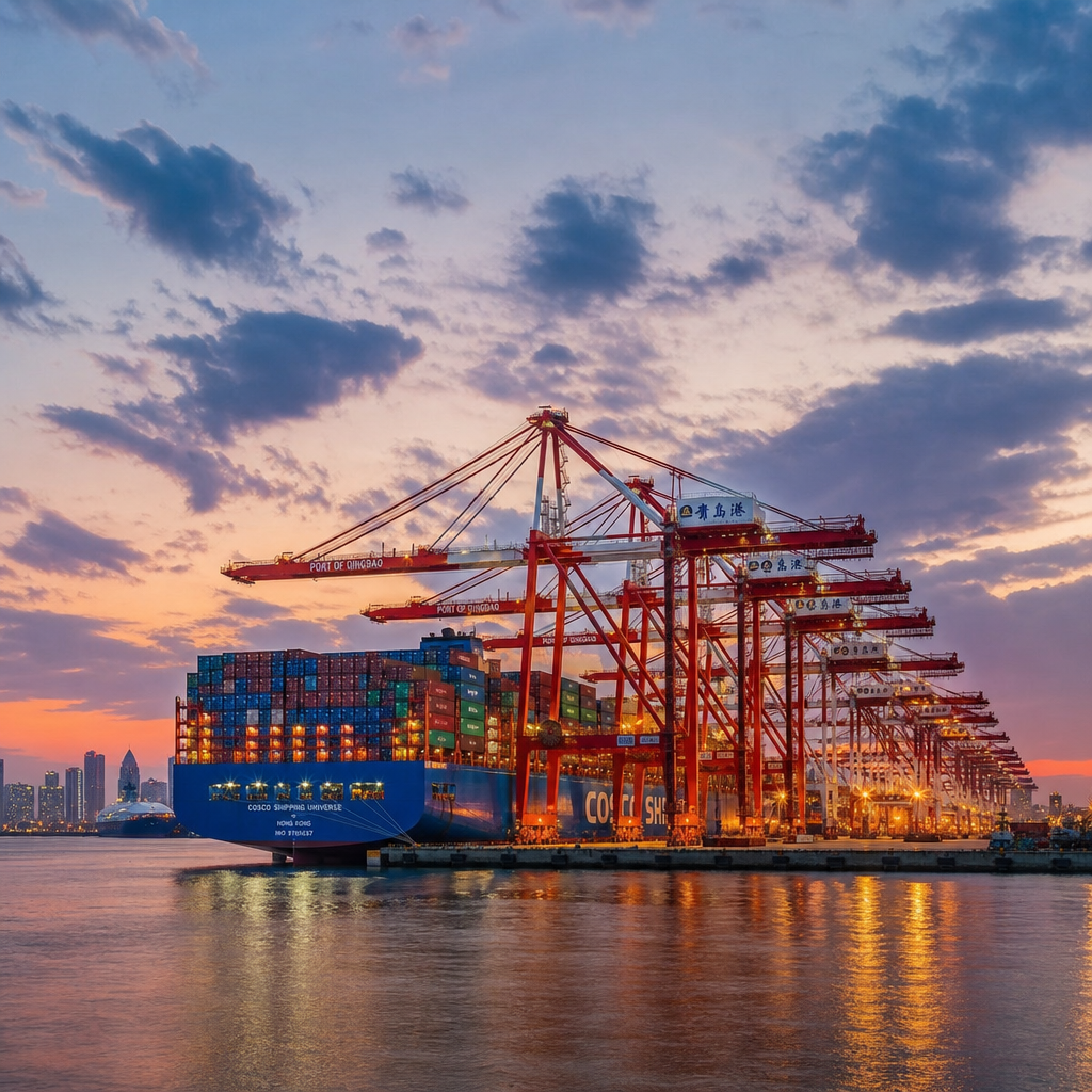 Container port in Qingdao China