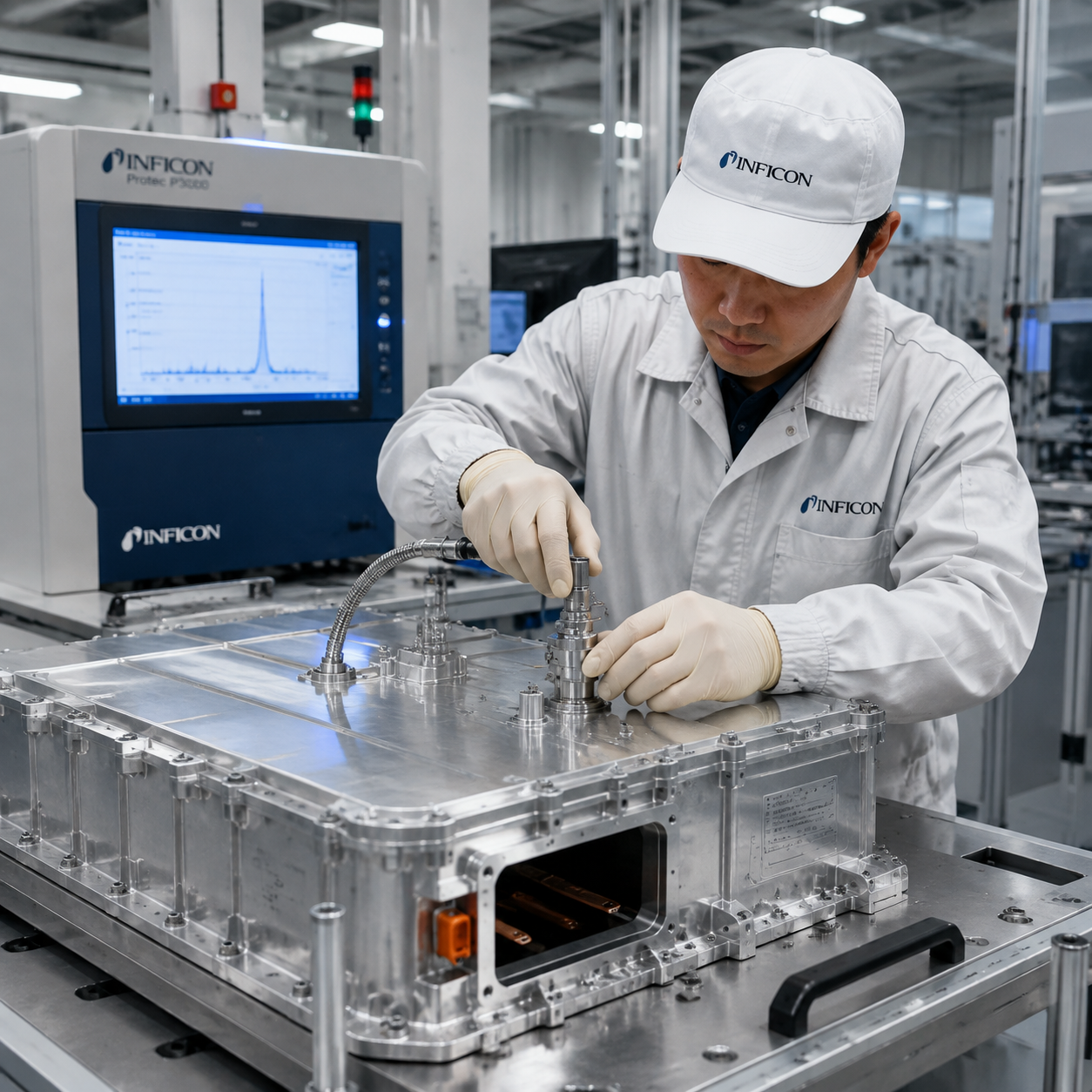 Helium leak testing of EV battery enclosure casting