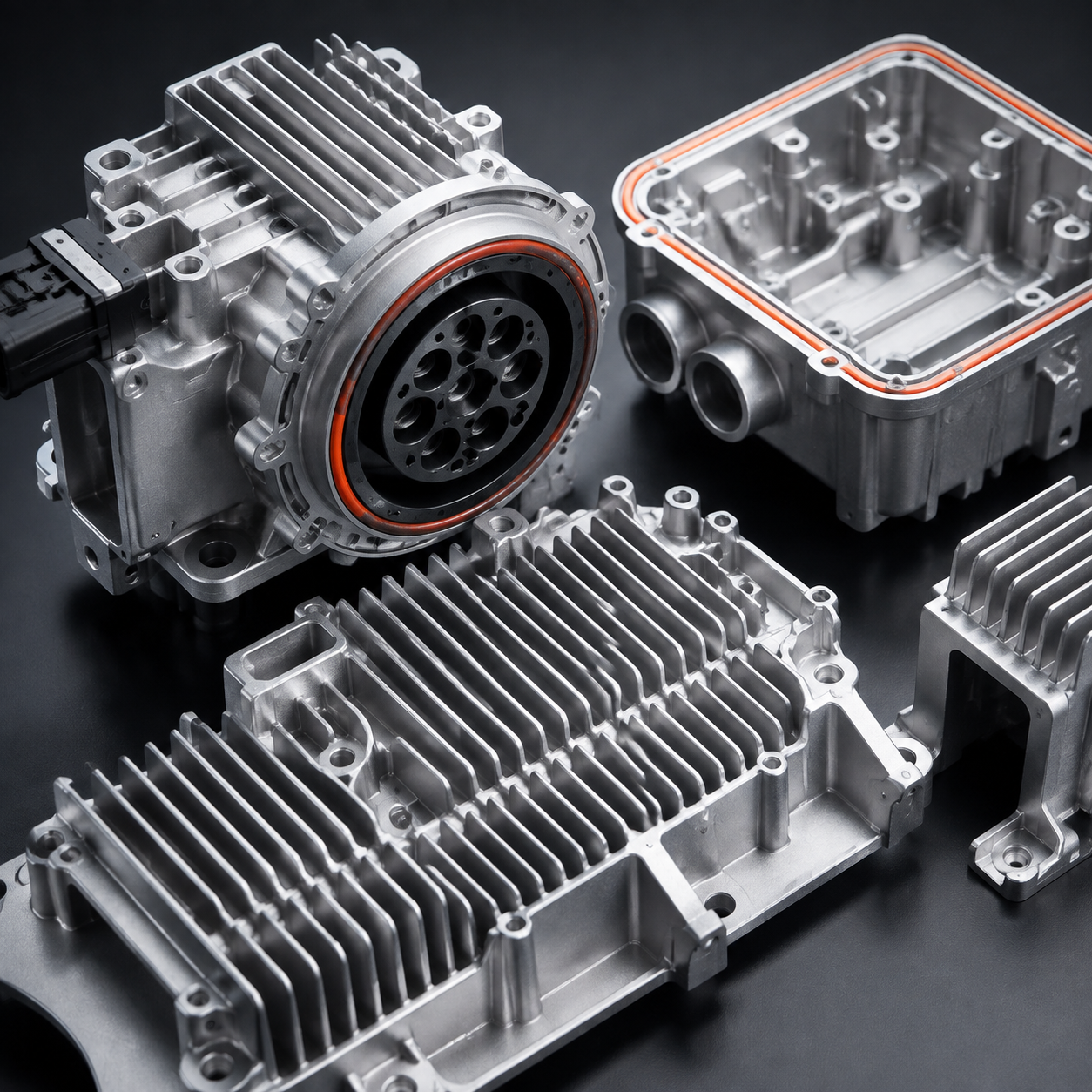 Precision aluminum die cast EV charging components