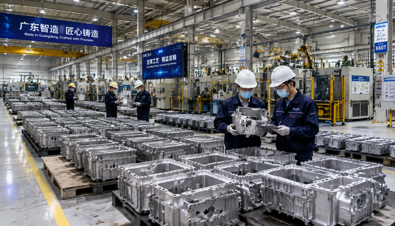 Aluminum die cast housings for EV charging stations in a foundry