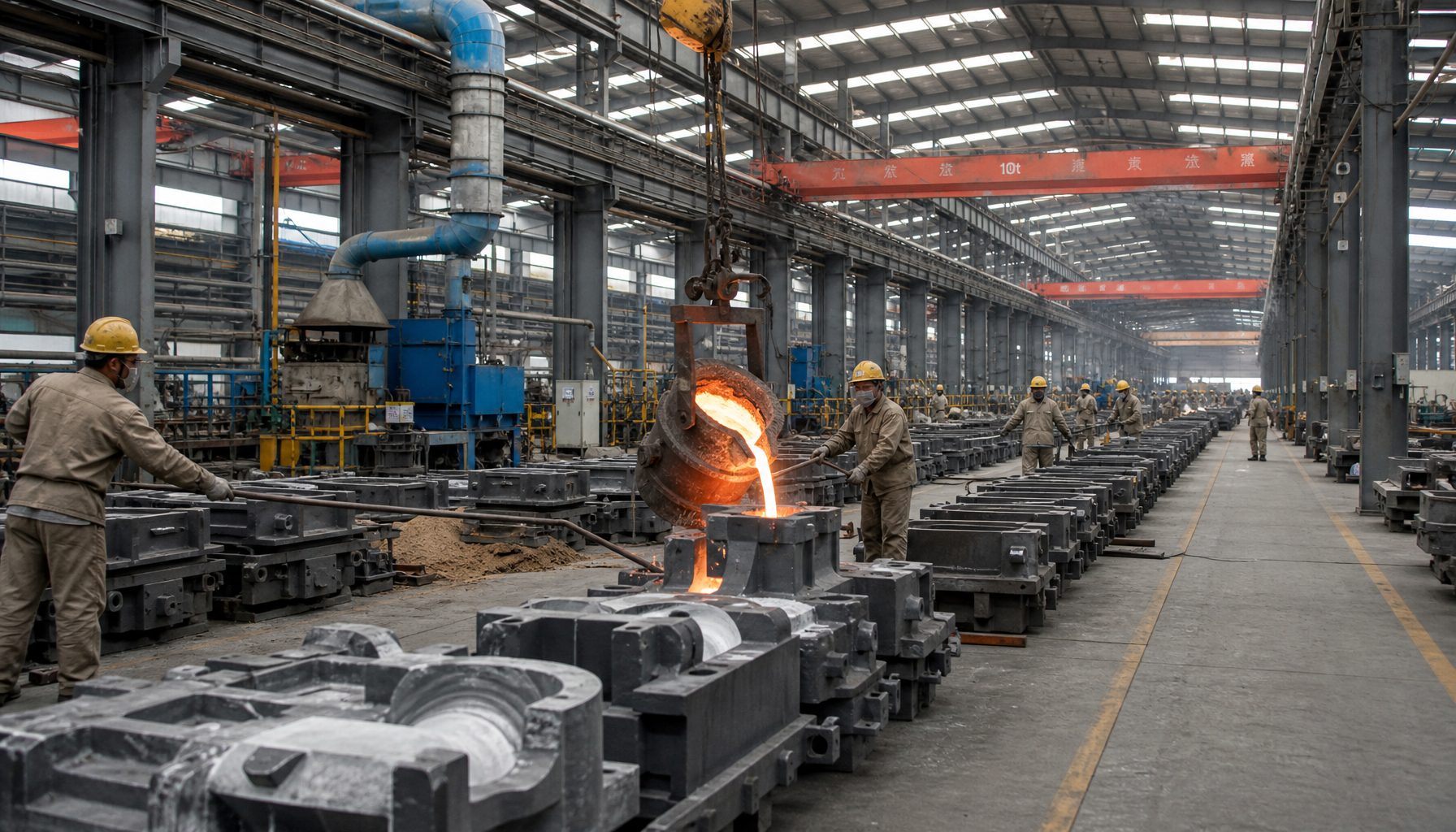 Large pump foundry in China, 2026 production line