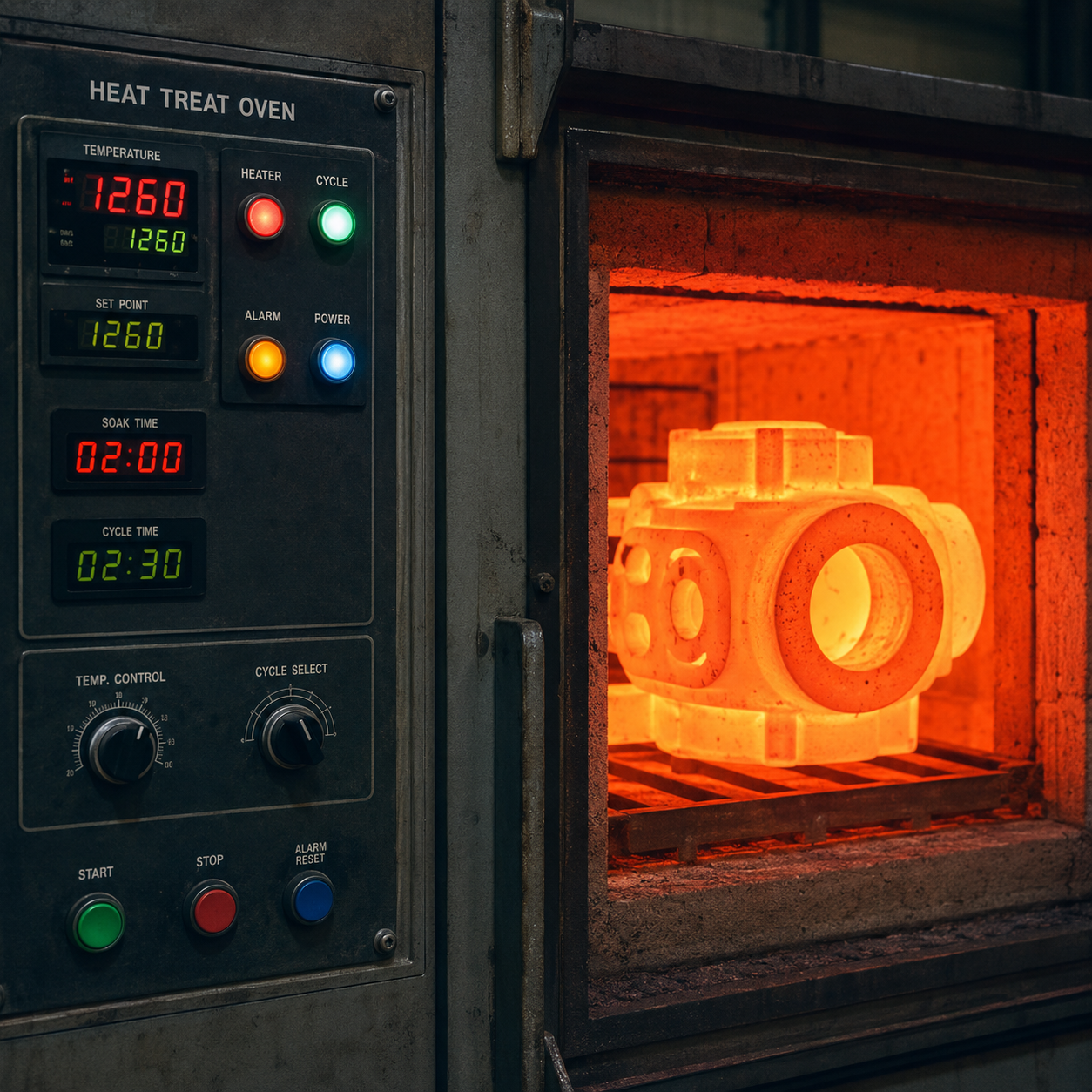 Heat treatment furnace control panel