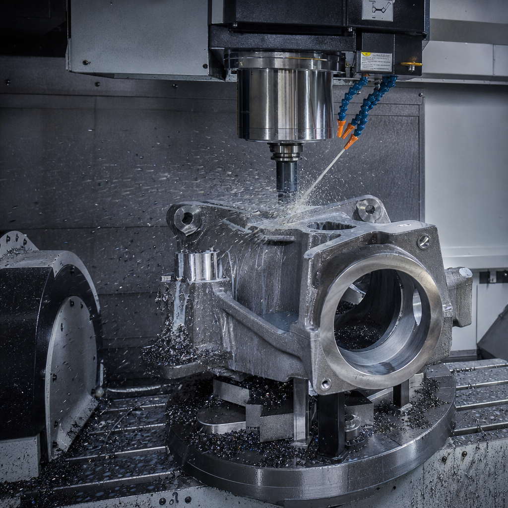 CNC machining a heavy equipment casting