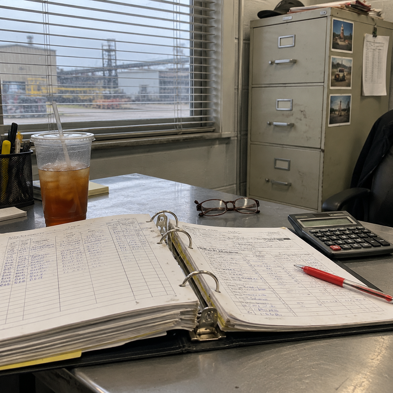 PPAP documentation binder on a desk at a Chinese foundry