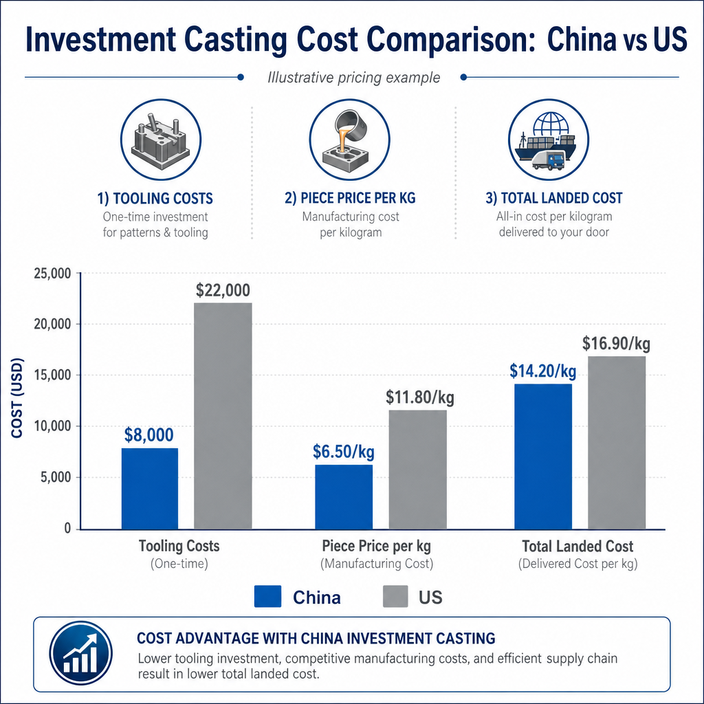 Investment casting cost comparison: China vs US vs EU