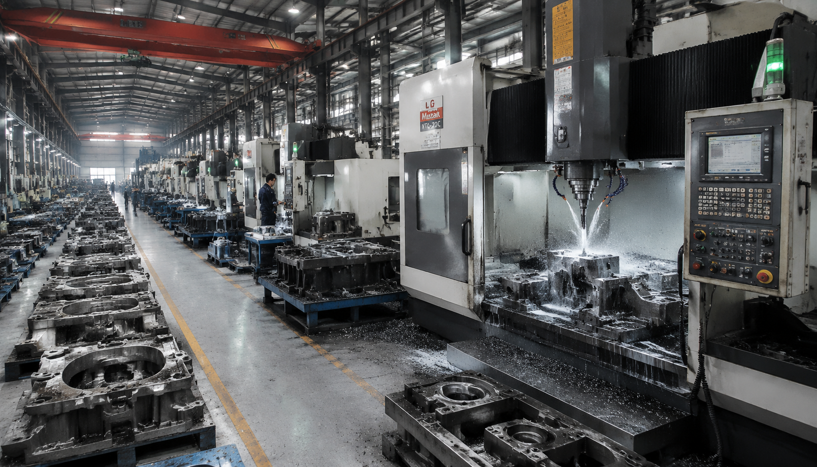 Machining allowance casting workshop with CNC machines