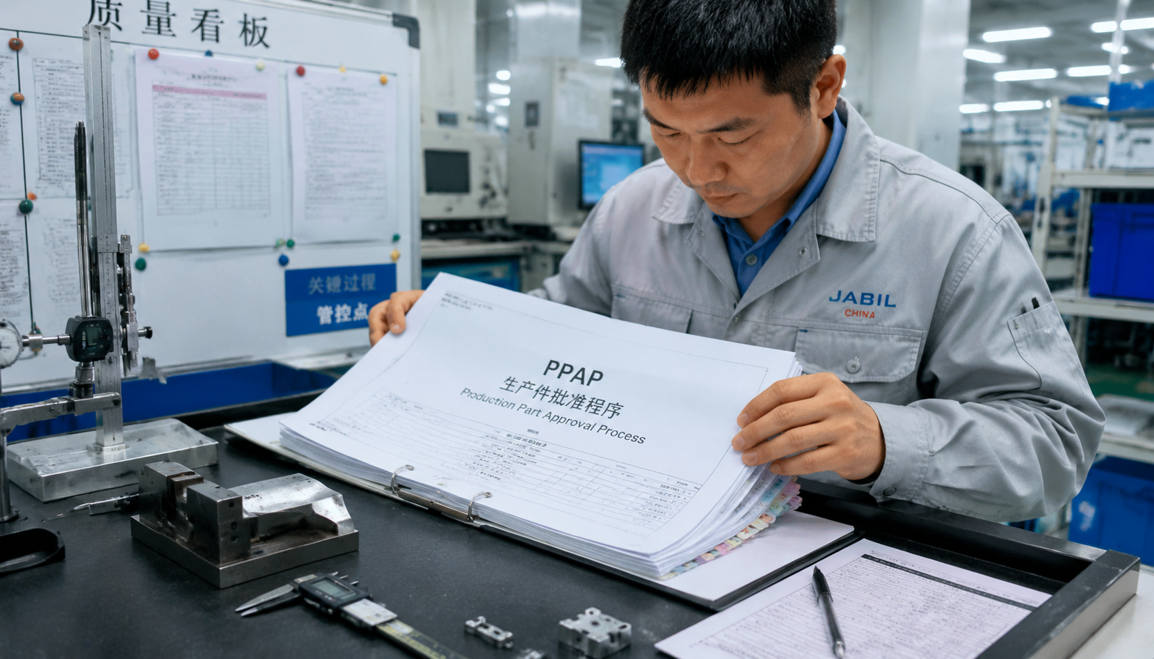 PPAP document review at Chinese manufacturing facility