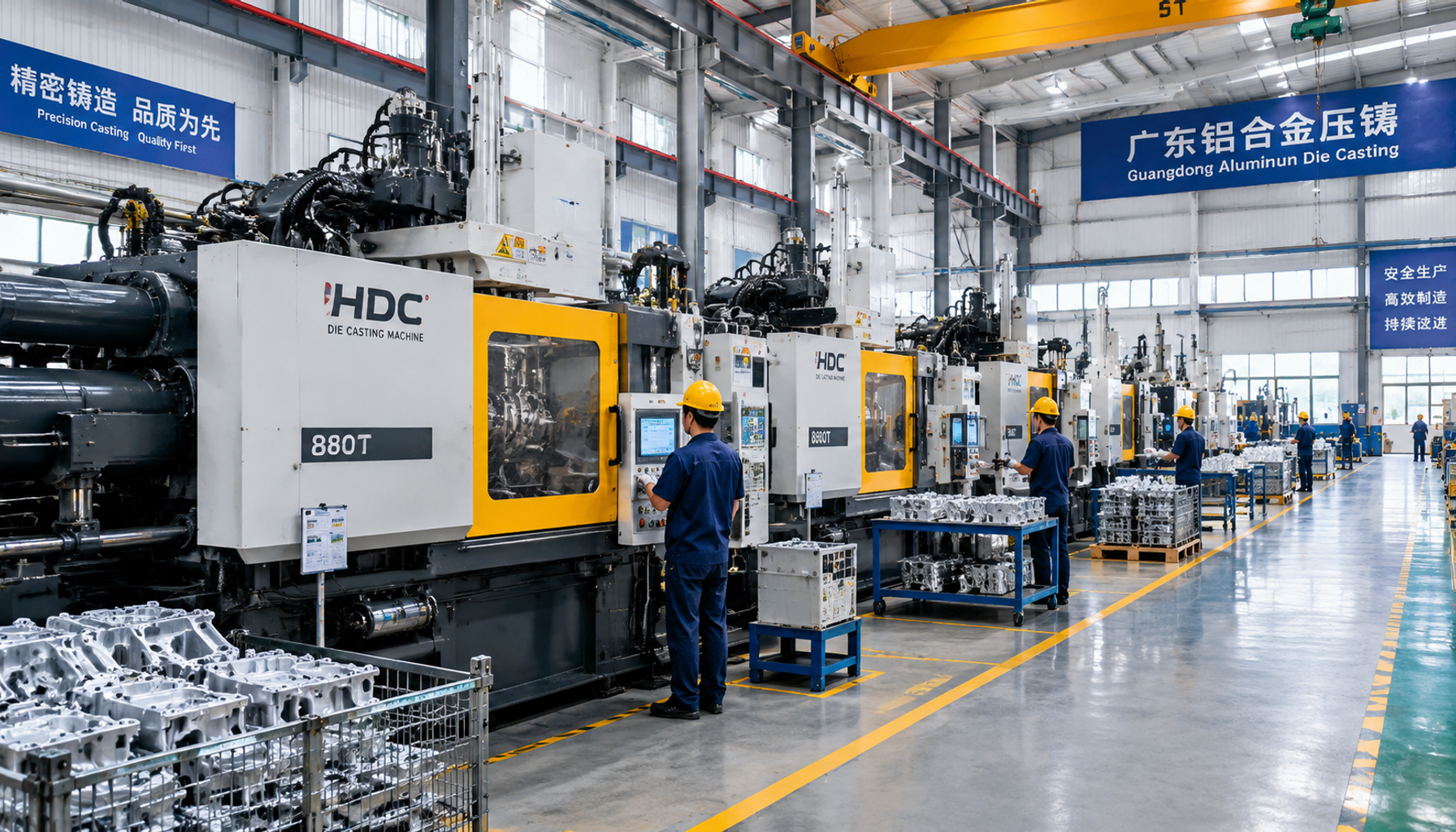 Aluminum die casting factory floor in Guangdong China
