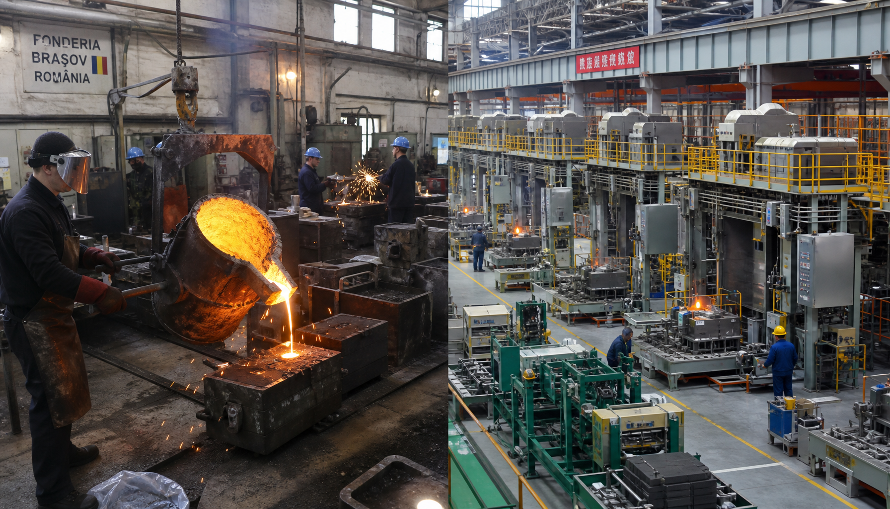 Romanian jobbing foundry and Chinese high-volume foundry side by side