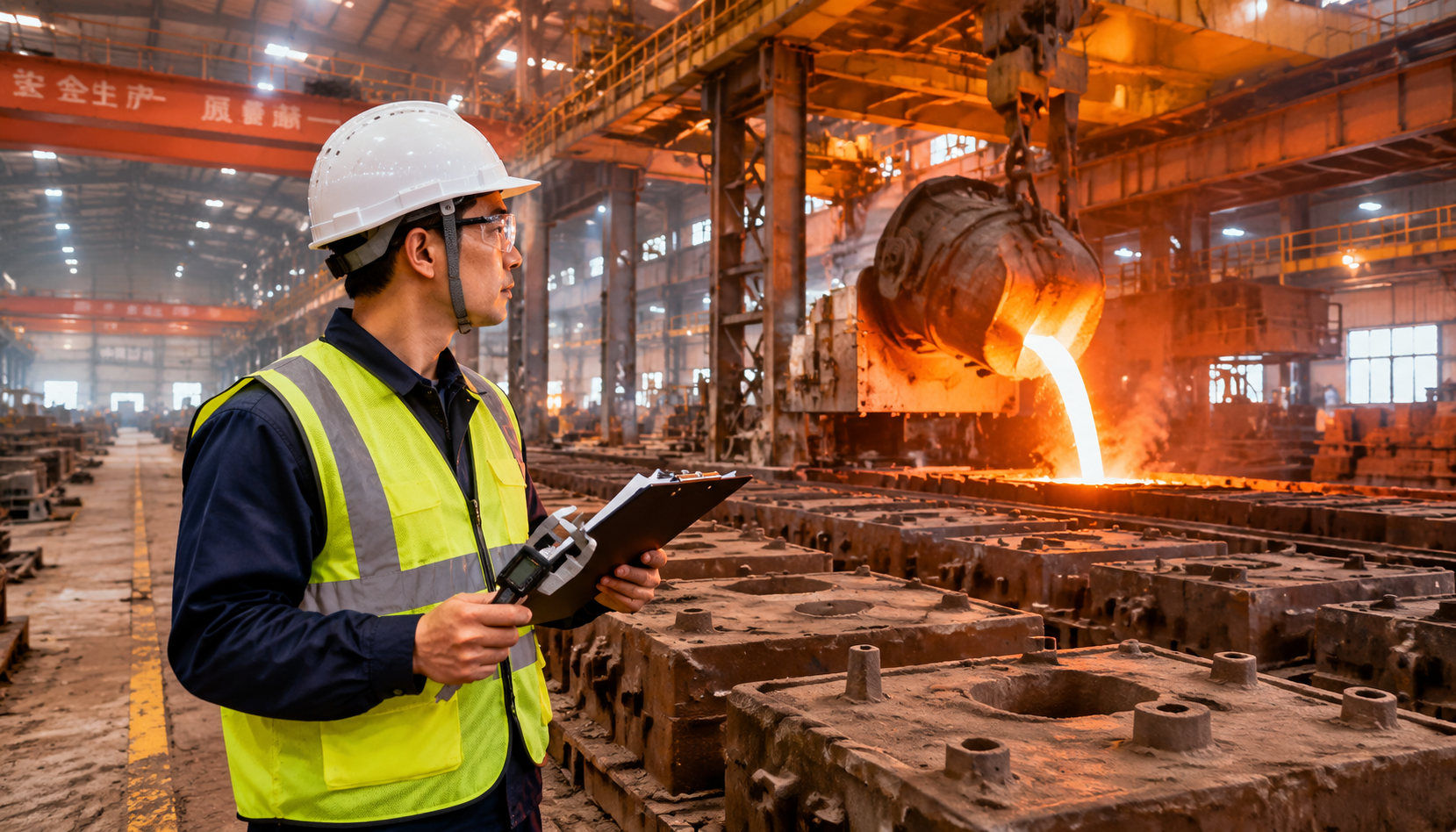 Third-party casting inspector inside a Chinese foundry