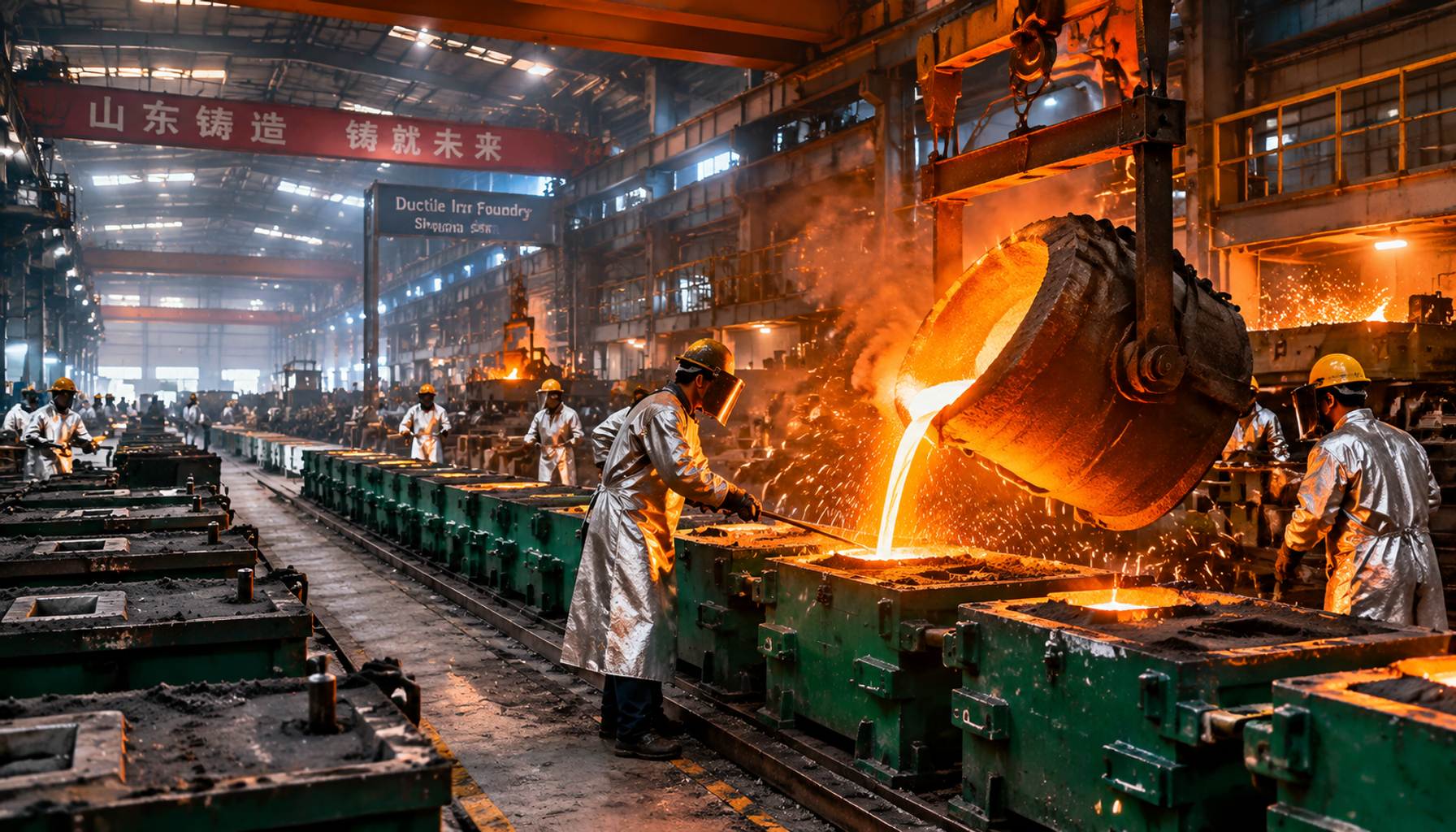 Ductile iron foundry producing trailer castings in China