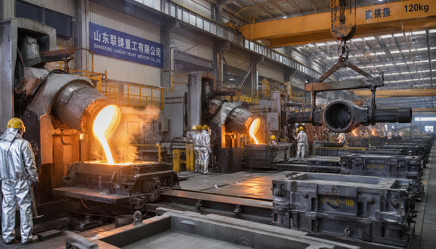 Heavy truck casting foundry in Shandong China pouring ductile iron