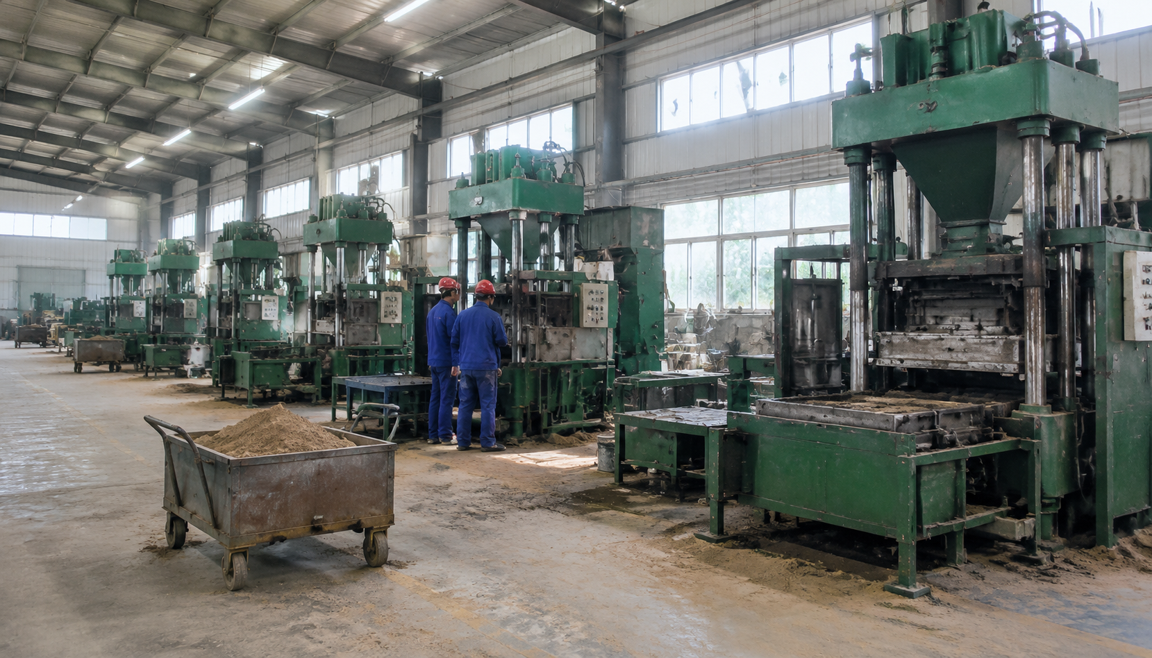 Sand casting production line inside a Chinese foundry