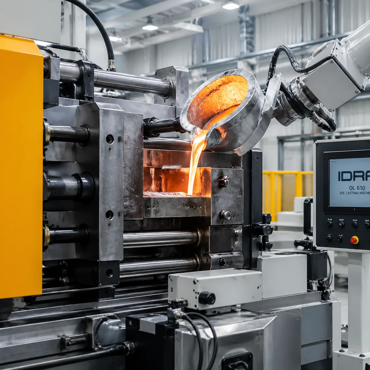 High-pressure aluminum die casting die and shot components
