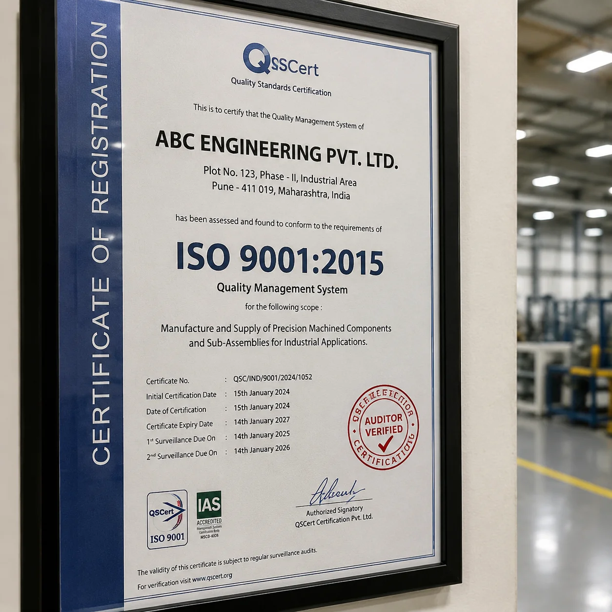 ISO certified casting quality management system certificate